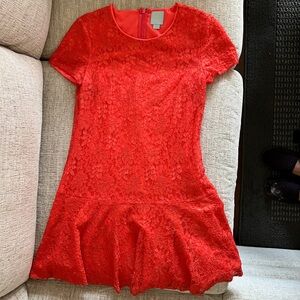 Coral lace dress